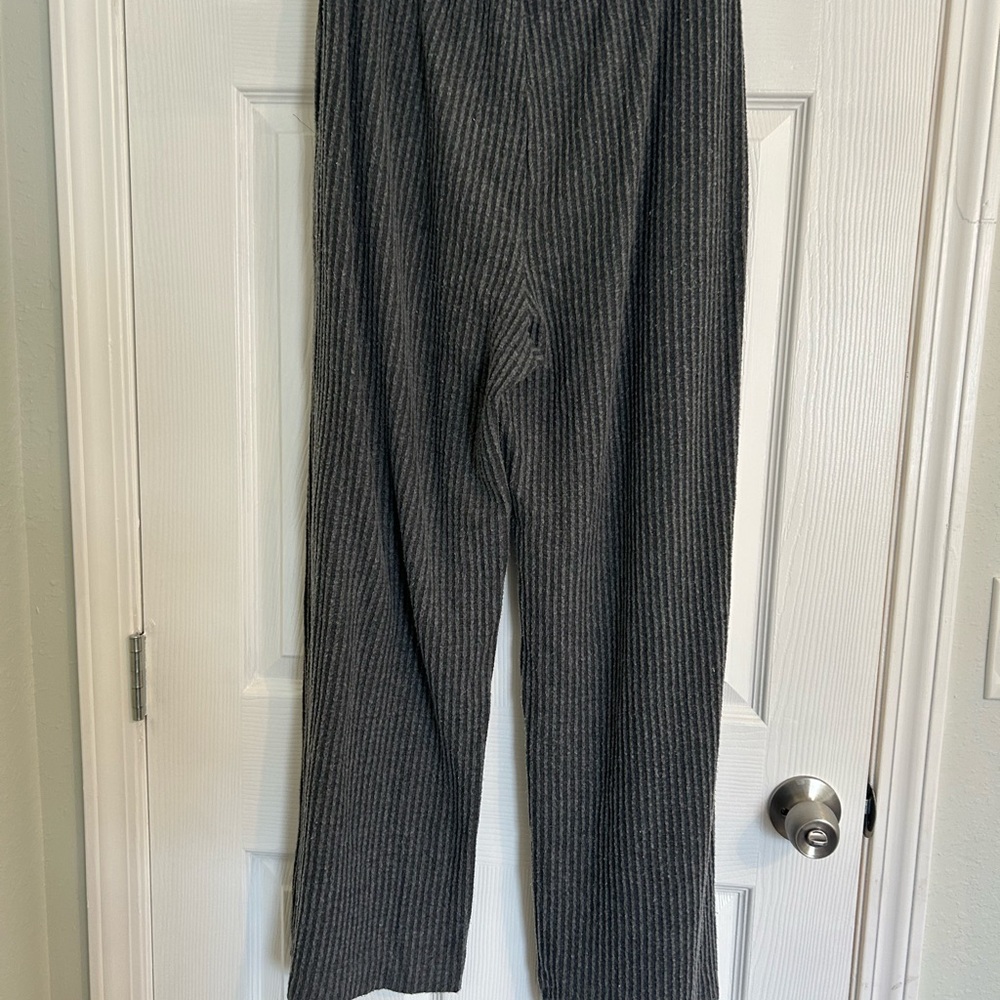 UpWest Charcoal Ribbed Knit Wide Leg Pants & Top Set - Picture 7 of 9